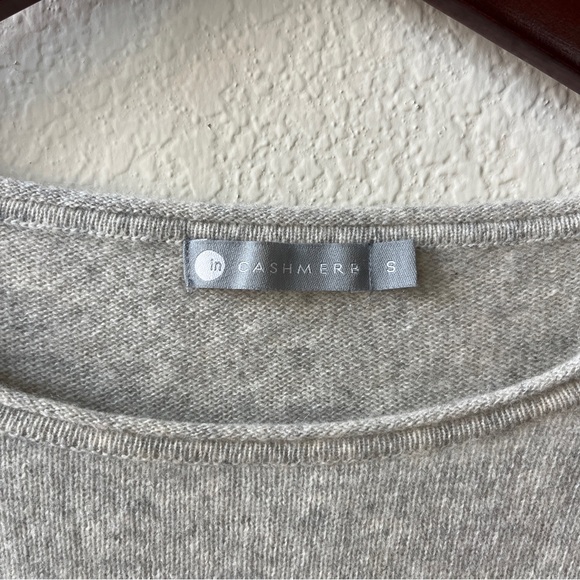 InCashmere Oversized Oatmeal 100% Cashmere Tunic Sweater - Picture 2 of 8